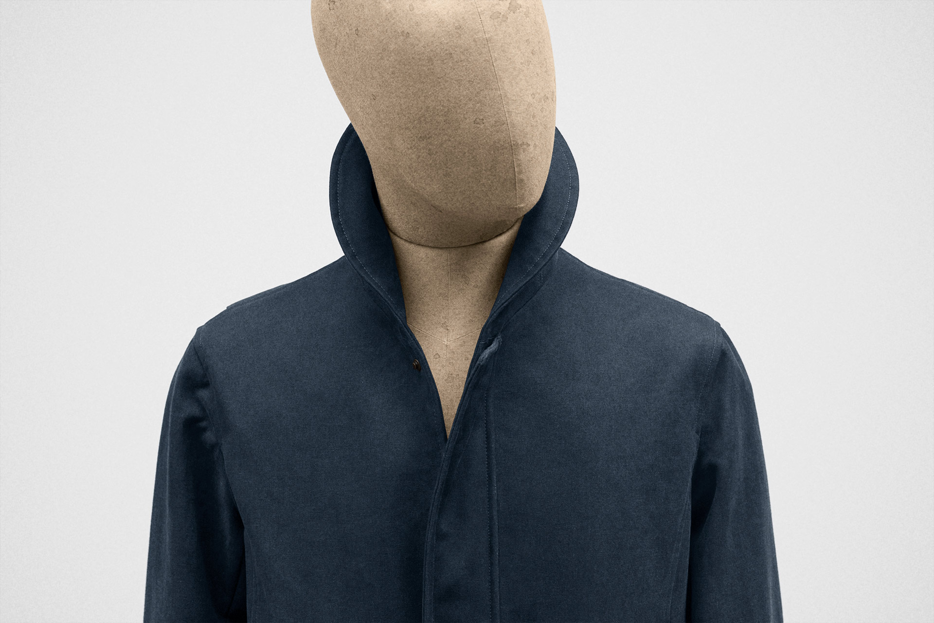 Field coat in cotton sail-cloth in navy — S.E.H Kelly