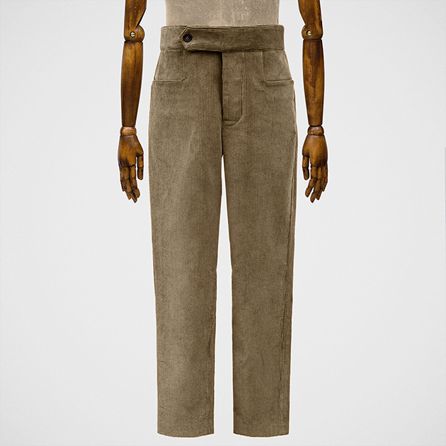 Work trousers in heavy corduroy in biscuit — S.E.H Kelly